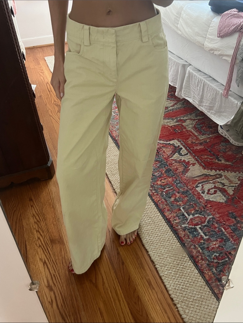 Vince Wide-Leg Jeans in Pale Yellow
